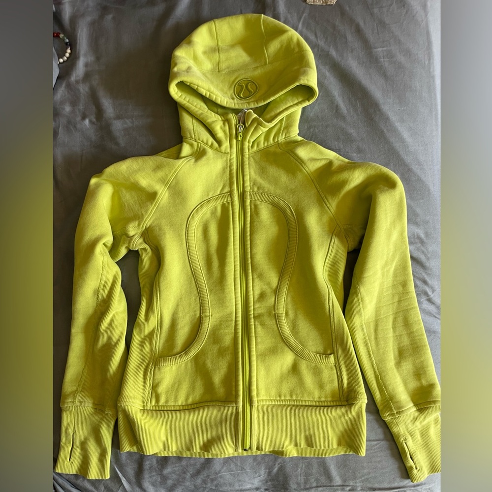 lululemon athletica women’s Scuba Lime Green Hoodie Jacket